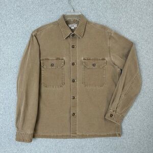 Wallace & Barnes J Crew Shirt Mens Medium Brown Shacket Jacket Duck Canvas Chore